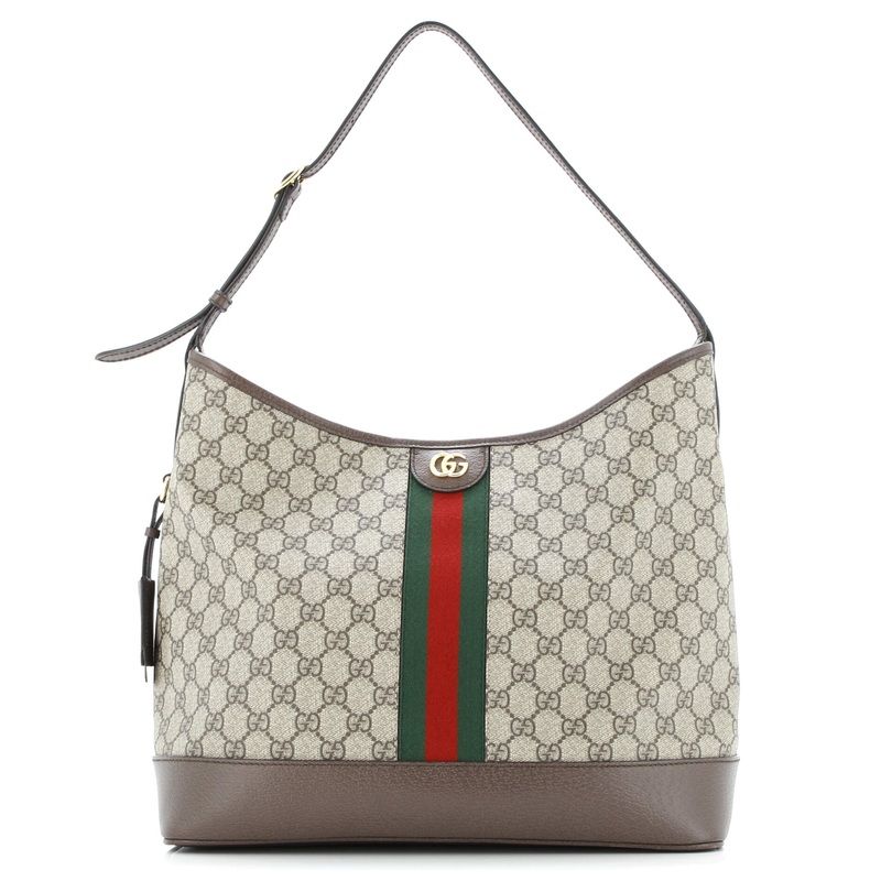 Ophidia Open Bucket Bag GG Coated Canvas with Leather Medium