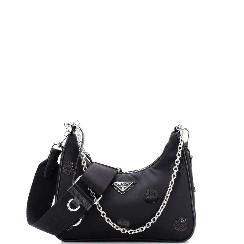 Re-Edition 2005 Shoulder Bag Sequin Embellished Tessuto Small