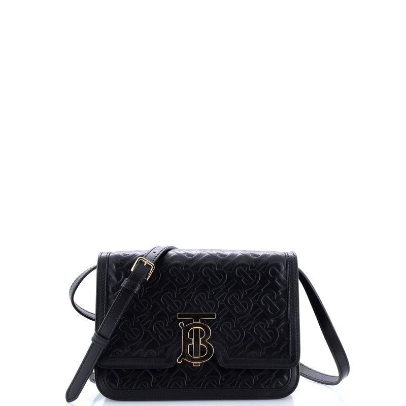 TB Flap Bag Monogram Embossed Leather Small