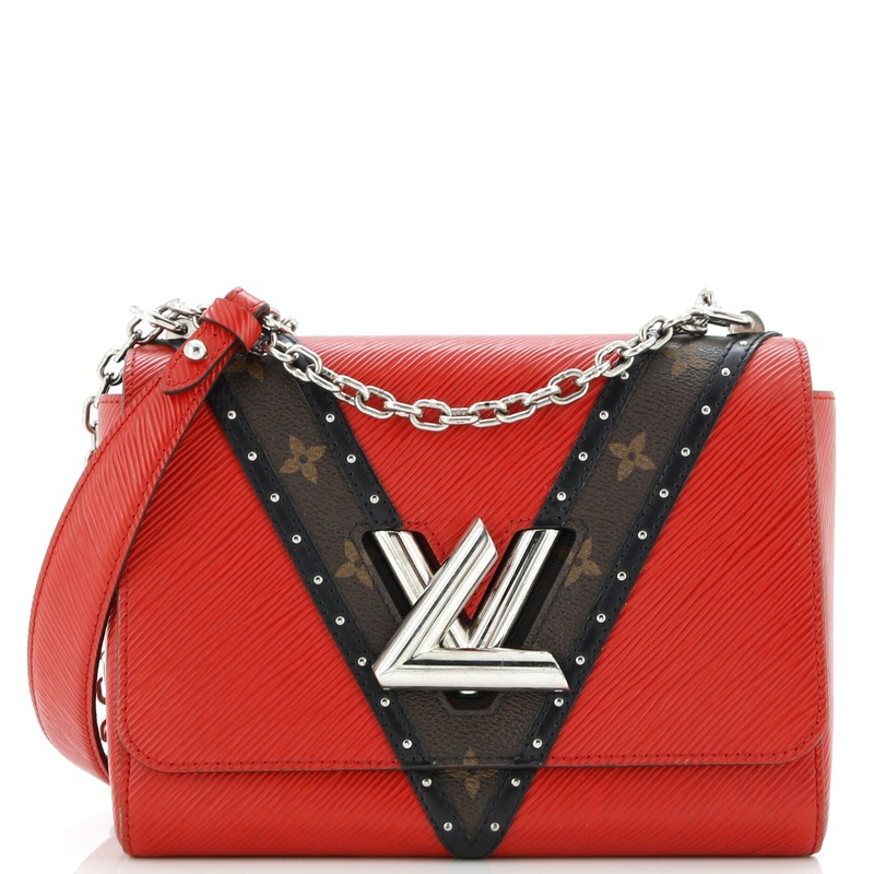 Twist Handbag Epi Leather with Monogram Canvas and Studded Leather MM