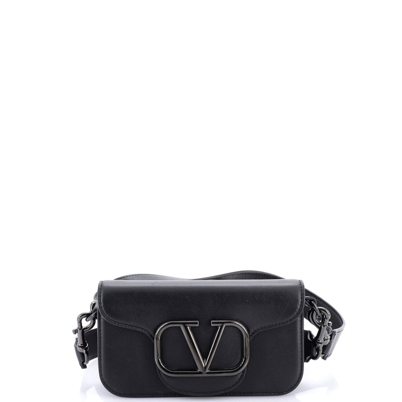 VLogo Flap Shoulder Bag Leather Mini