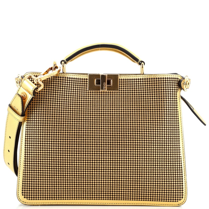 x Versace Fendace Peekaboo ISeeU Briefcase Laser Cut Leather Mini