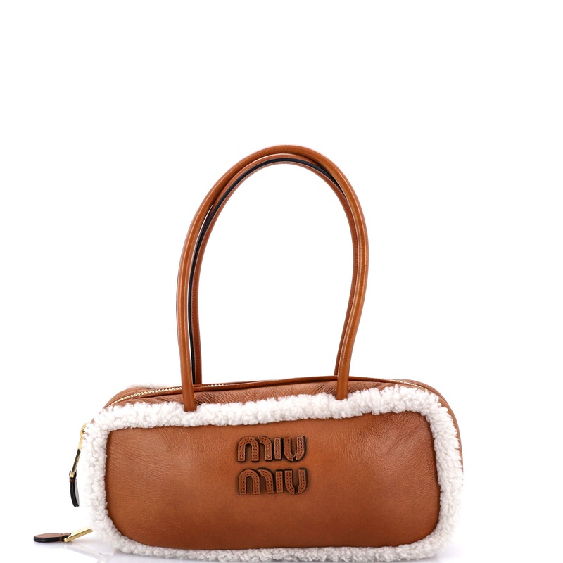 Arcadie Top Handle Bag Shearling with Leather Large