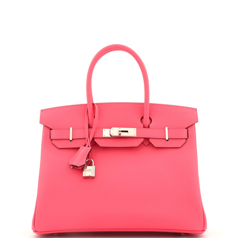 Birkin Handbag Rose Azale Epsom with Palladium Hardware 30