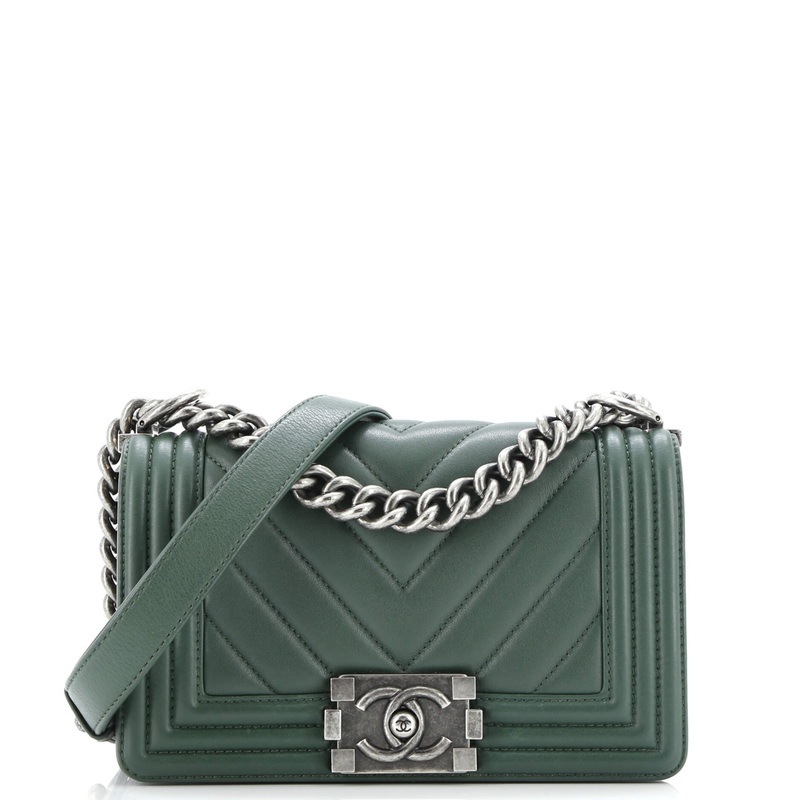 Boy Flap Bag Chevron Calfskin Small
