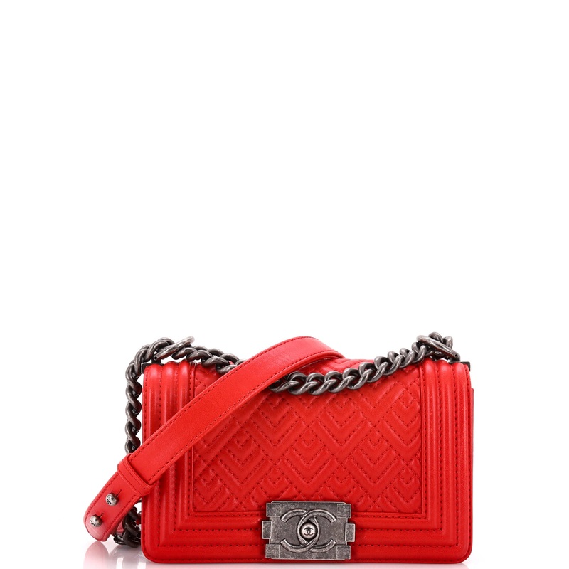 Boy Flap Bag Mixed Quilted Leather Small