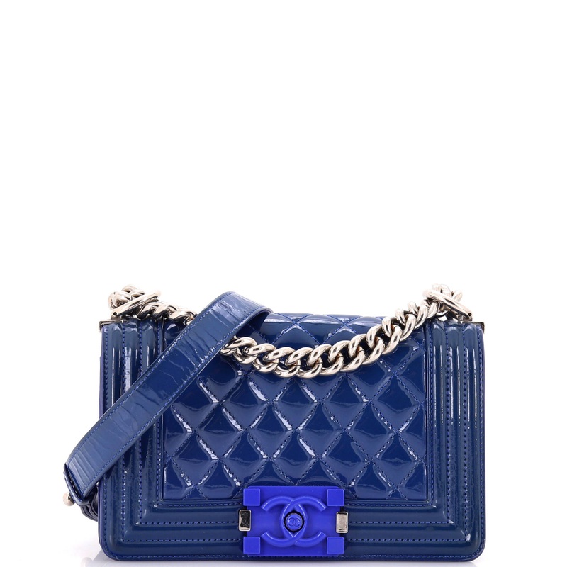 Boy Flap Bag Quilted Plexiglass Patent Small