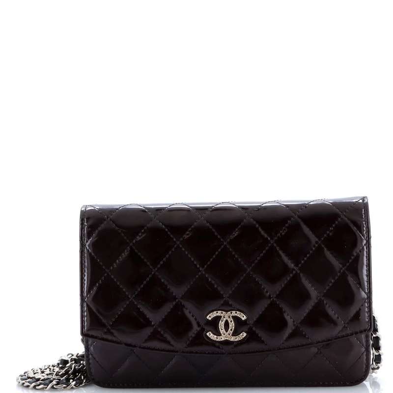 Brilliant Wallet on Chain Quilted Patent