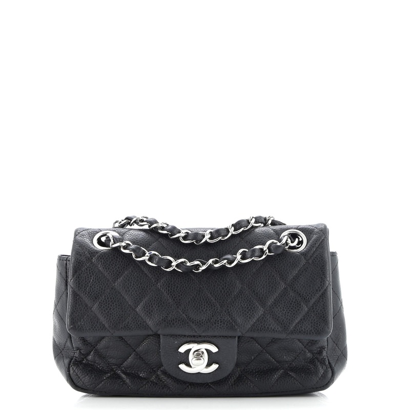 Classic Single Flap Bag Quilted Caviar Mini