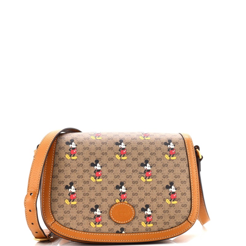 Disney Mickey Mouse Flap Shoulder Bag Printed Mini GG Coated Canvas Small
