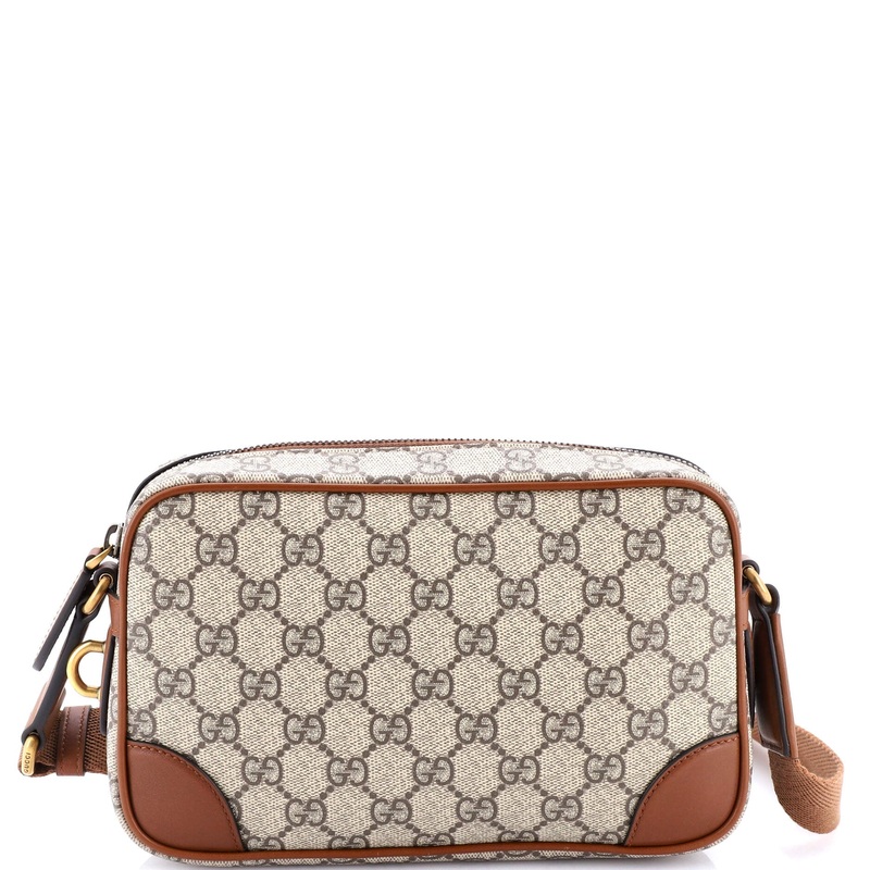 Emblem Crossbody Bag GG Coated Canvas with Leather Small