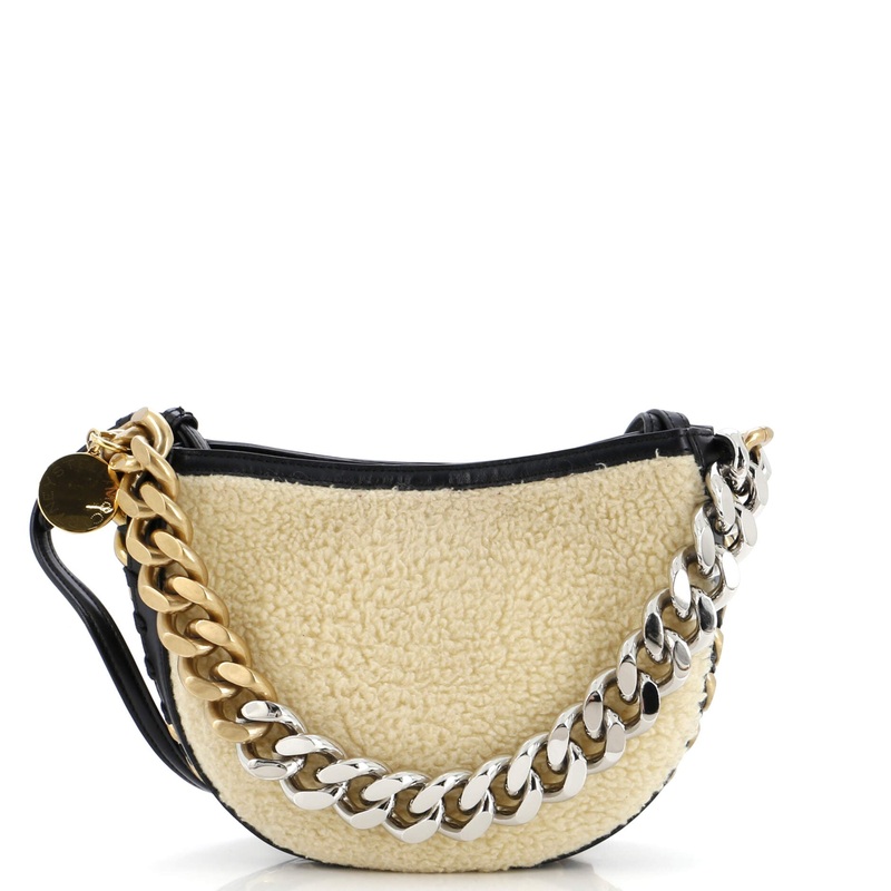 Frayme Shoulder Bag Faux Shearling and Faux Leather Small