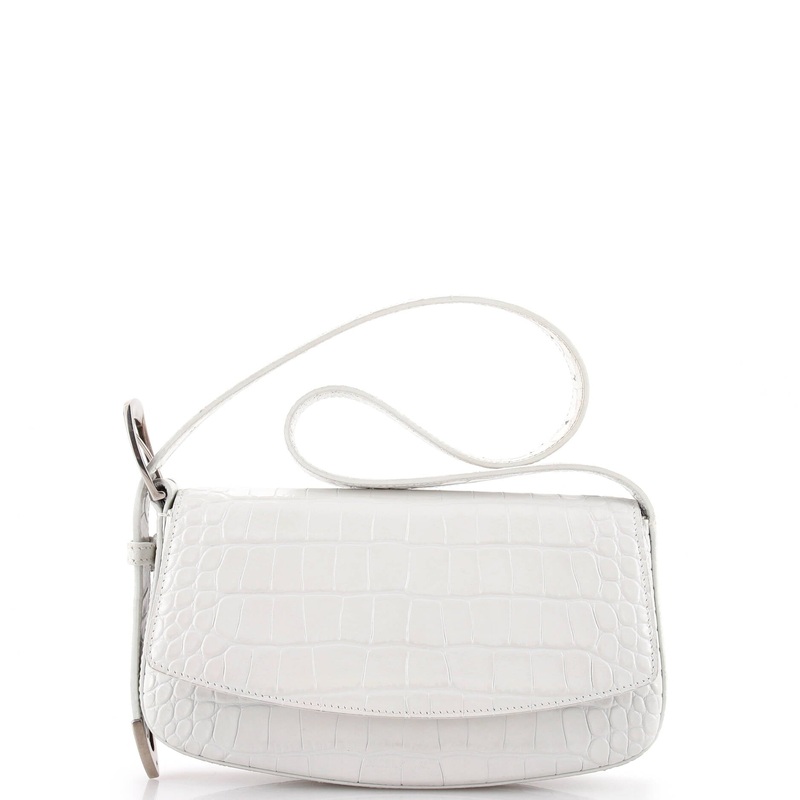 Ghost Sling Shoulder Bag Crocodile Embossed Leather Small