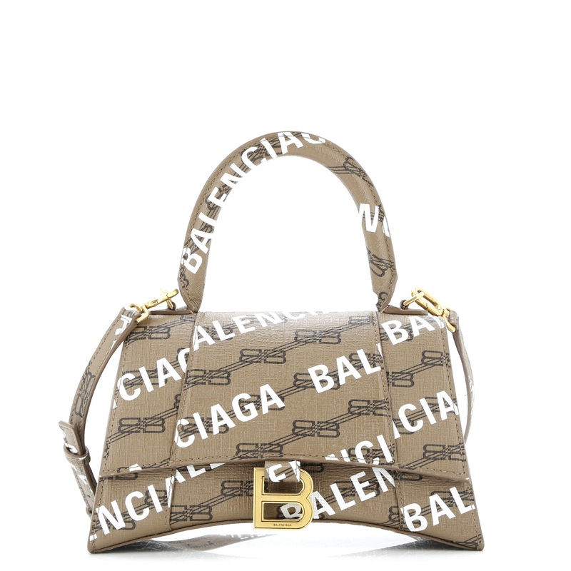 Hourglass Top Handle Bag Monogram Coated Canvas Small