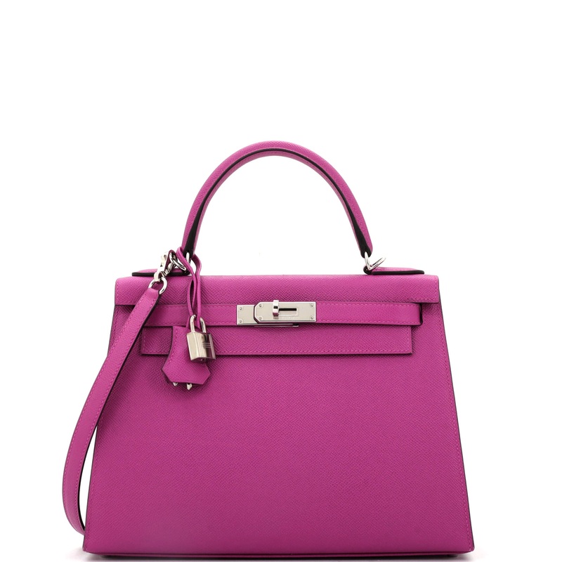 Kelly Handbag Rose Pourpre Epsom with Palladium Hardware 28