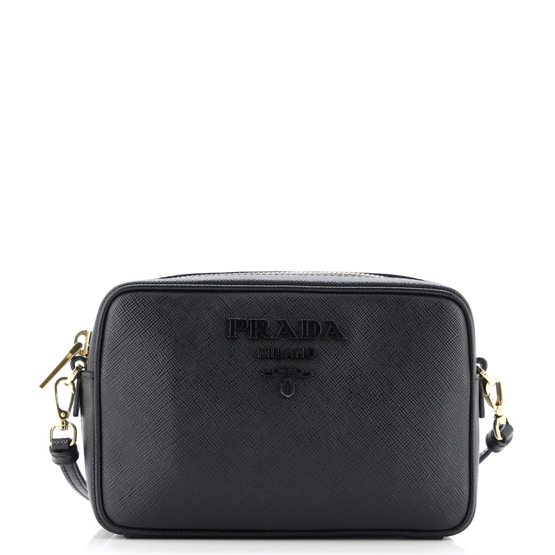 Monochrome Camera Bag Saffiano Leather Small