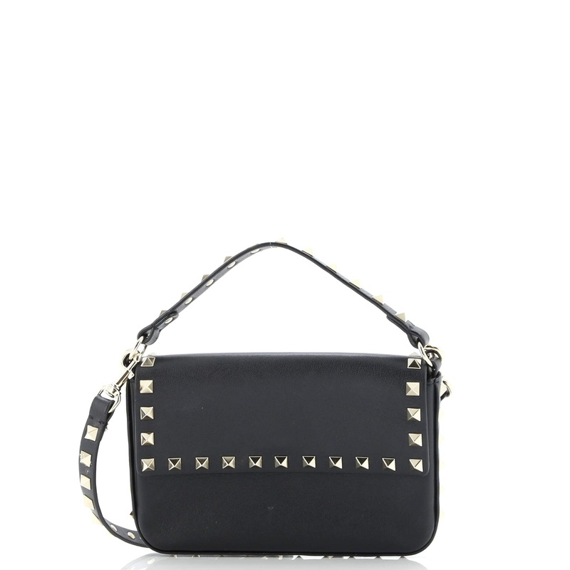 Rockstud Top Handle Crossbody Pouch Leather Mini