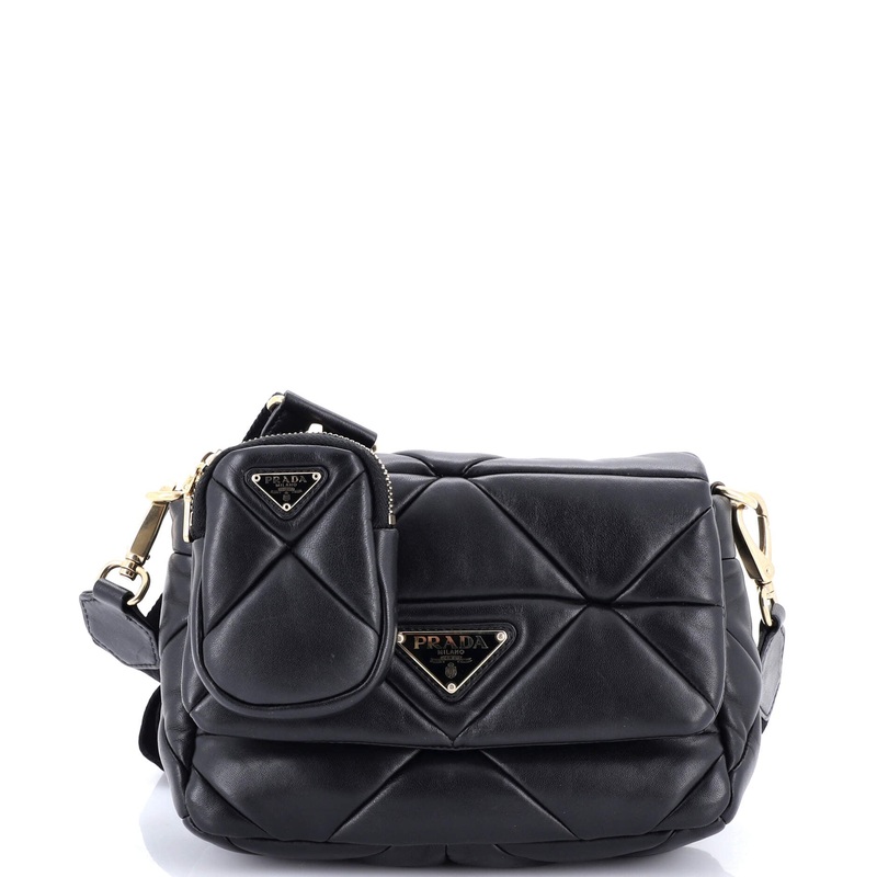 System Flap Shoulder Bag Quilted Nappa Leather Small