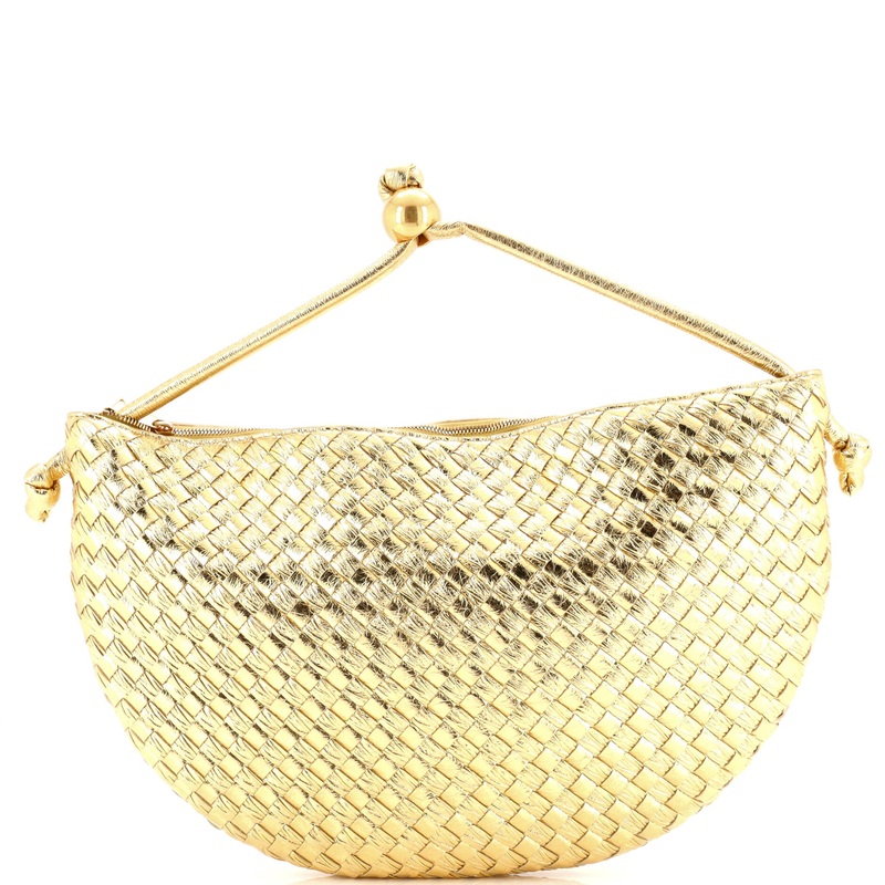 Turn Pouch Intrecciato Metallic Nappa Medium