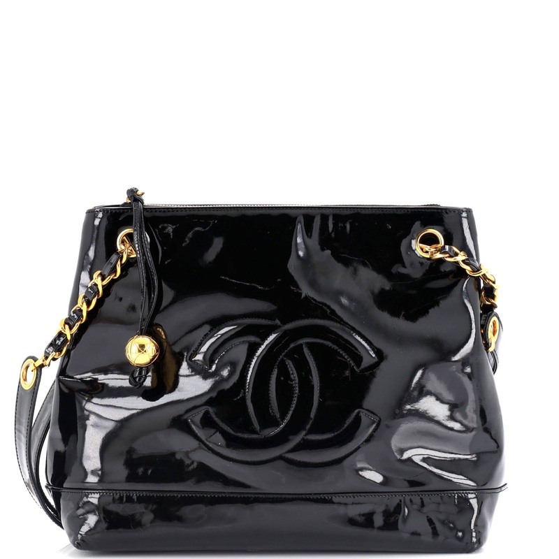 Vintage Timeless Chain Shoulder Bag Patent Medium