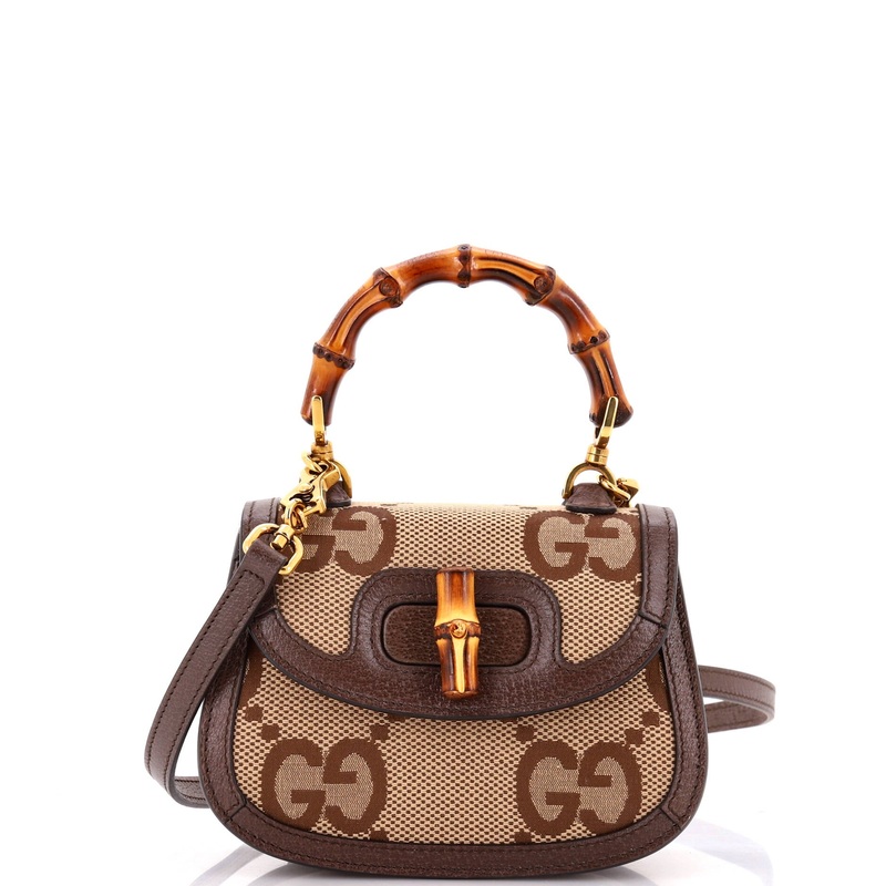 Bamboo 1947 Top Handle Bag Jumbo GG Canvas Mini
