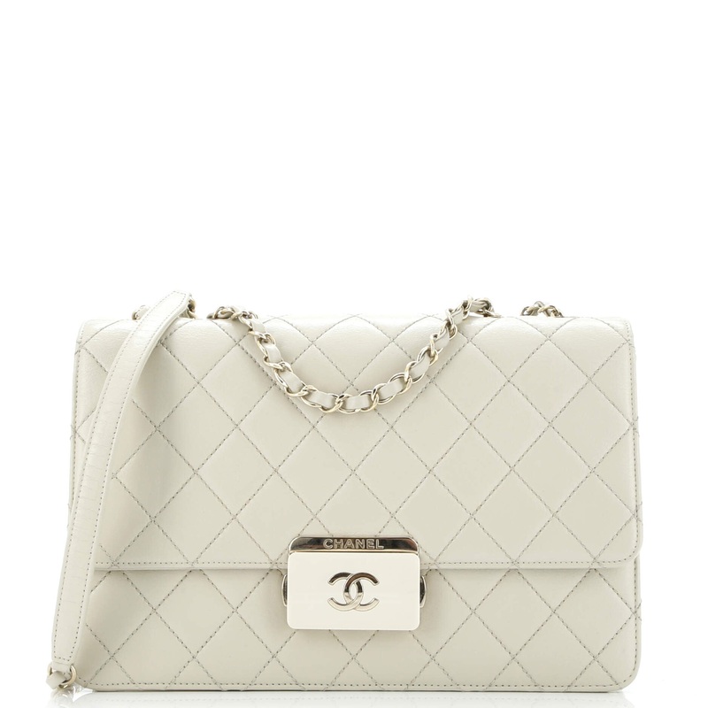 Beauty Lock Flap Bag Quilted Sheepskin Large