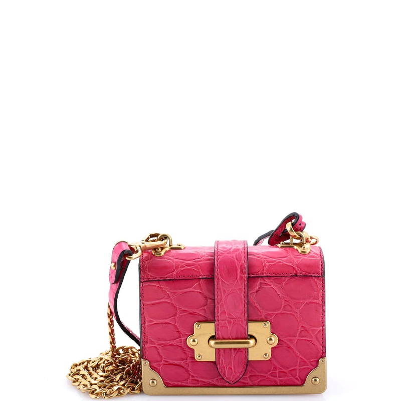 Cahier Chain Crossbody Bag Crocodile Micro