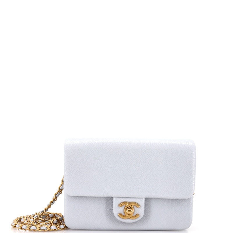 CC Medallion Charms Flap Bag Caviar Mini