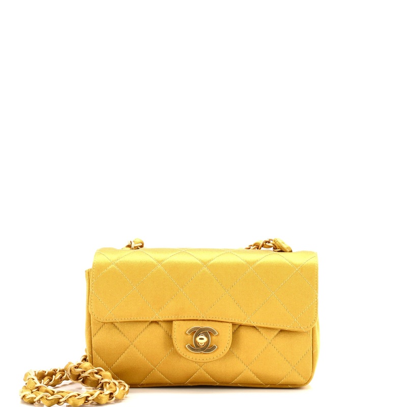 Classic Single Flap Bag Quilted Satin Mini