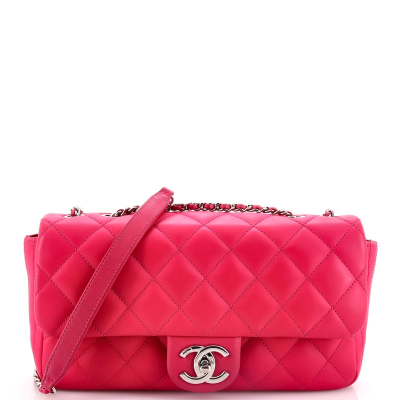 Coco Rain Flap Bag Quilted Rubberized Lambskin Medium