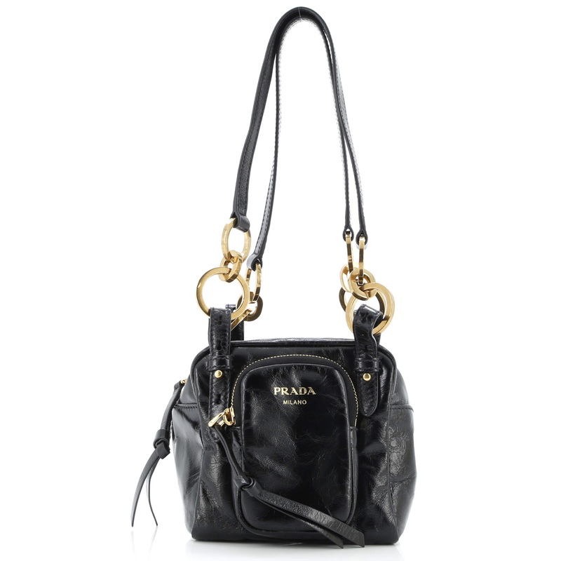 Dangle Top Handle Bag Leather Mini