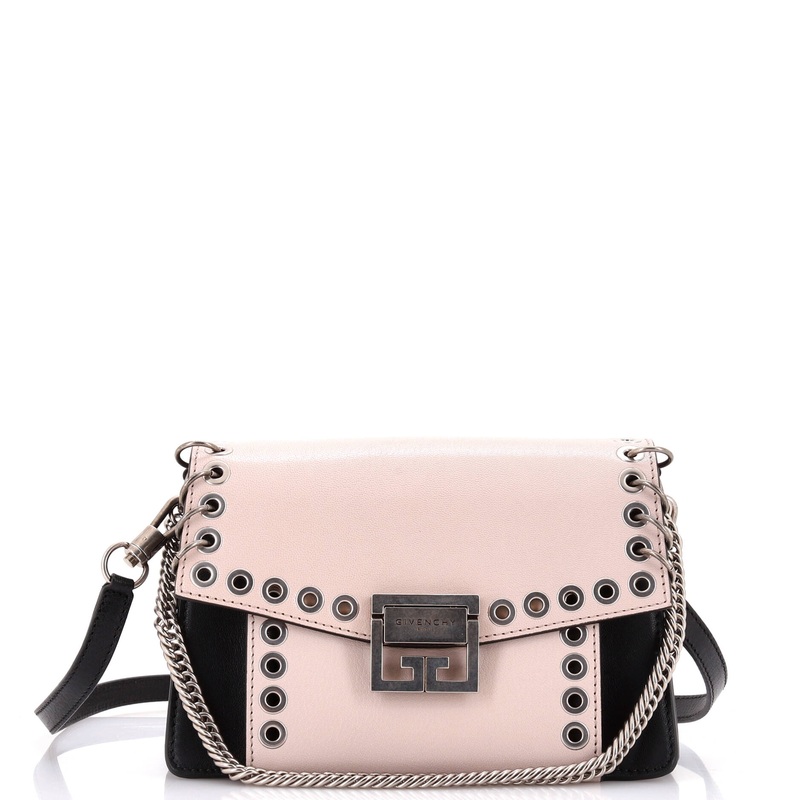 GV3 Flap Bag Grommet Embellished Leather Small