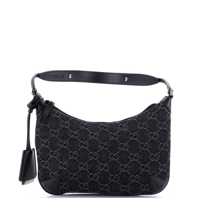Horsebit Slim Shoulder Bag GG Denim with Leather Small