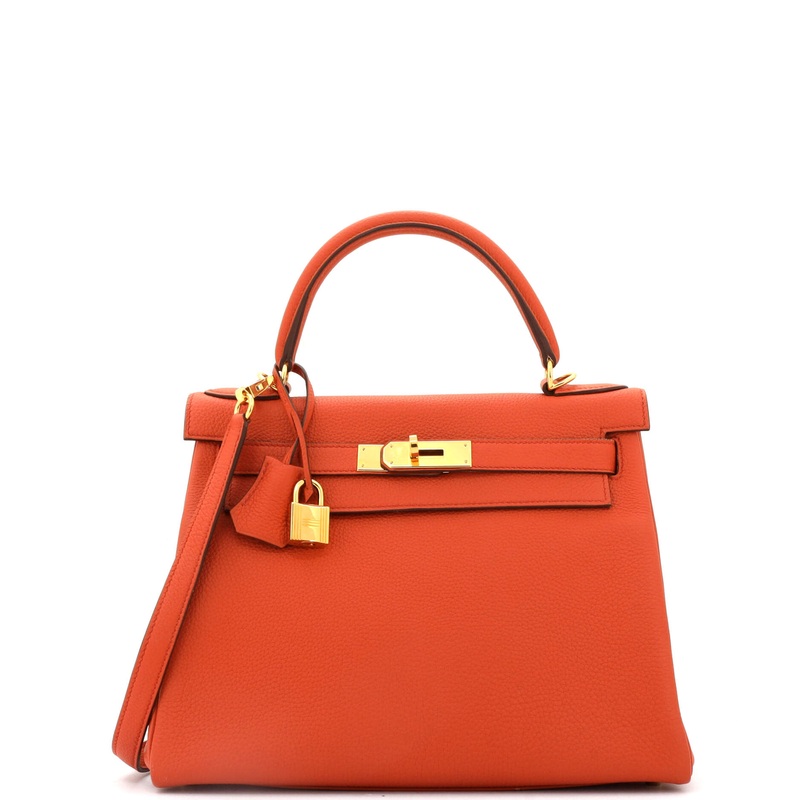 Kelly Handbag Terre Battue Togo with Gold Hardware 28
