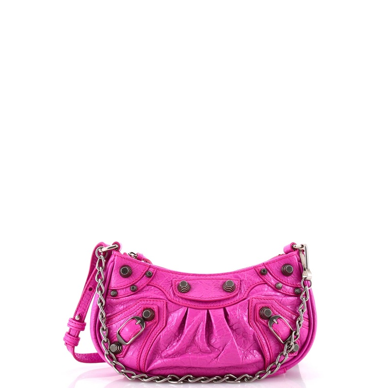 Le Cagole Giant Studs Shoulder Bag Leather Mini
