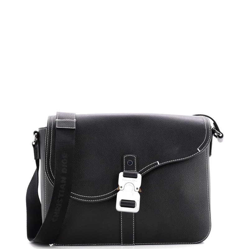 Saddle Buckle Flap Messenger Bag Leather Small