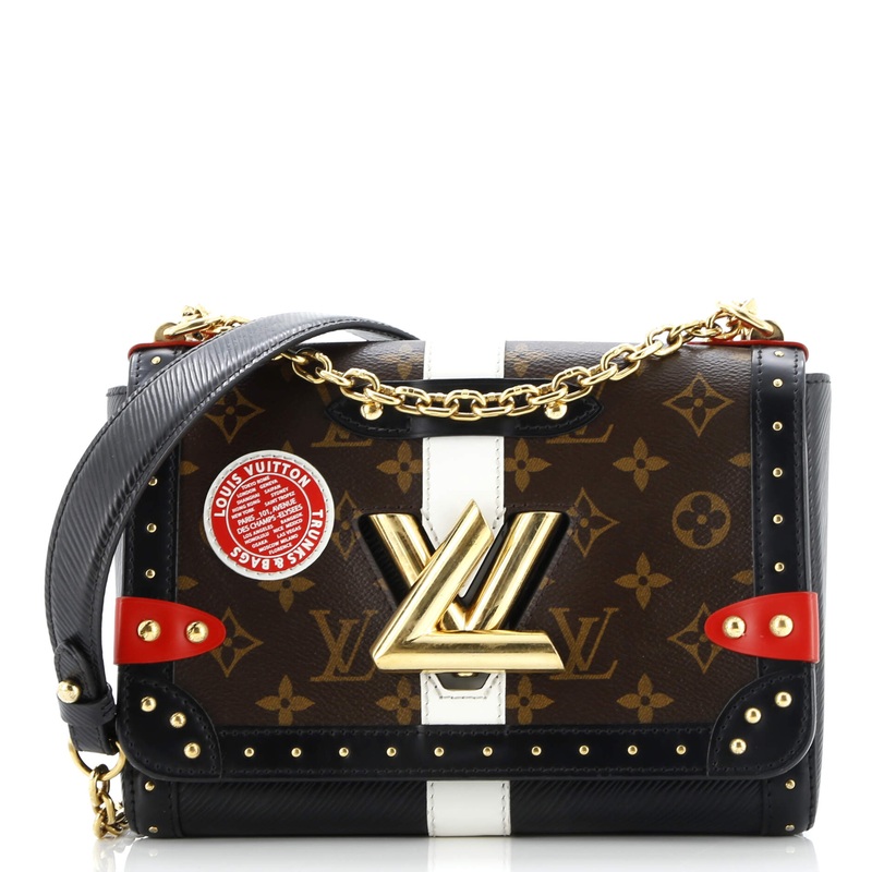 Twist Handbag Studded Epi Leather and Monogram Canvas MM