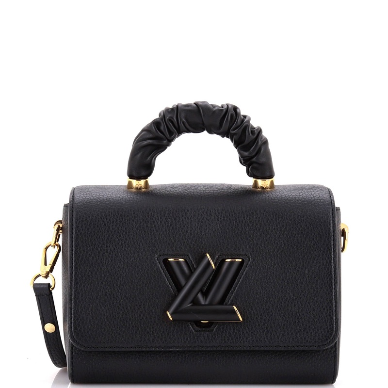 Twist Scrunchie Top Handle Bag Leather MM
