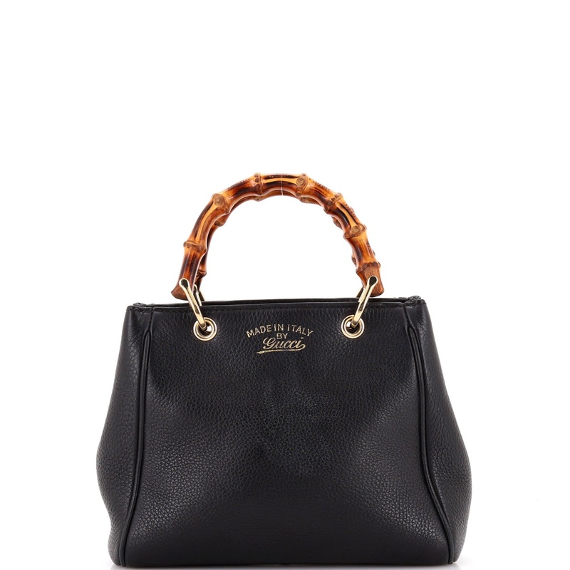 Bamboo Shopper Tote Leather Mini