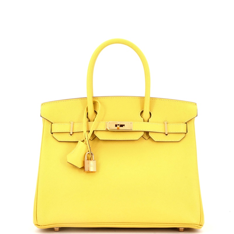 Birkin Handbag Lime Epsom with Gold Hardware 30