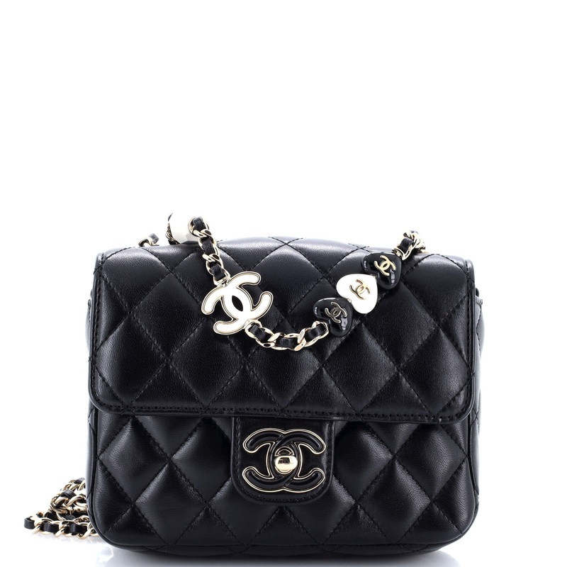 Candy Heart Flap Bag Quilted Lambskin Mini
