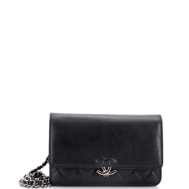 CC Box Wallet on Chain Quilted Calfskin