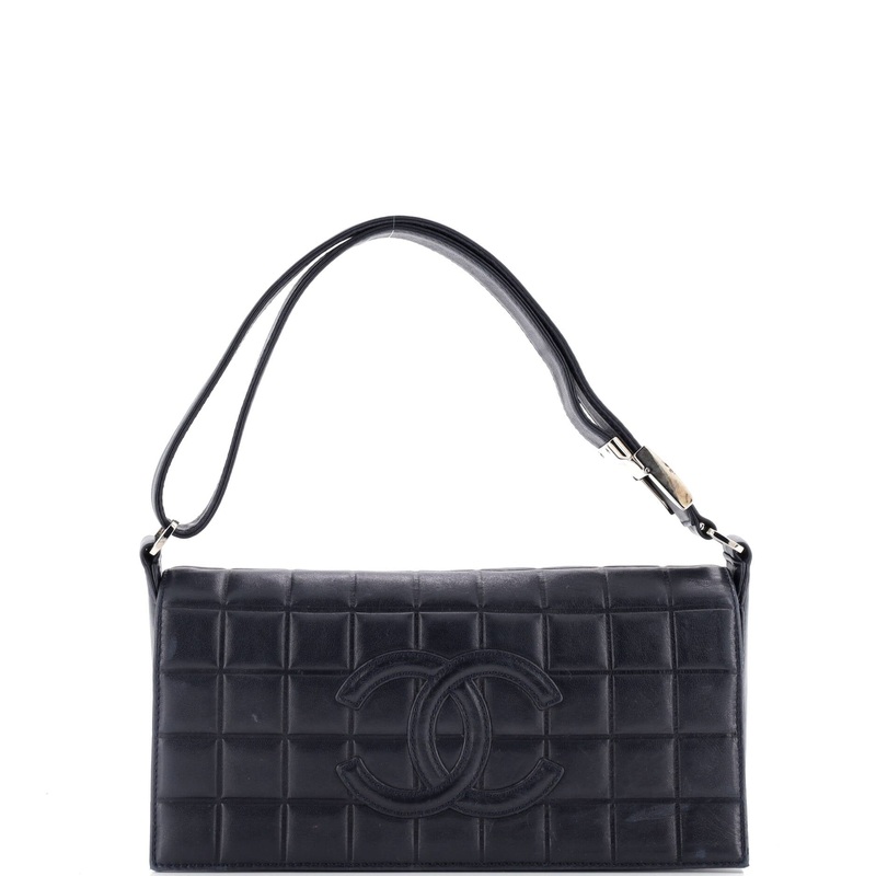 Chocolate Bar CC Flap Bag Quilted Leather East West