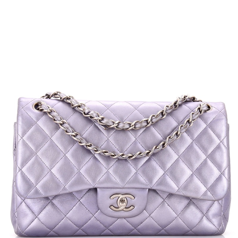 Classic Double Flap Bag Quilted Iridescent Lambskin Jumbo