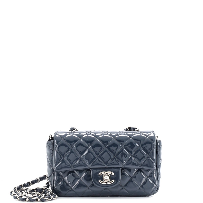 Classic Single Flap Bag Quilted Patent Mini