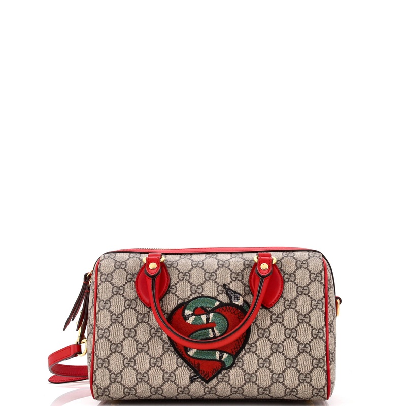 Convertible Boston Bag Embroidered GG Coated Canvas Small