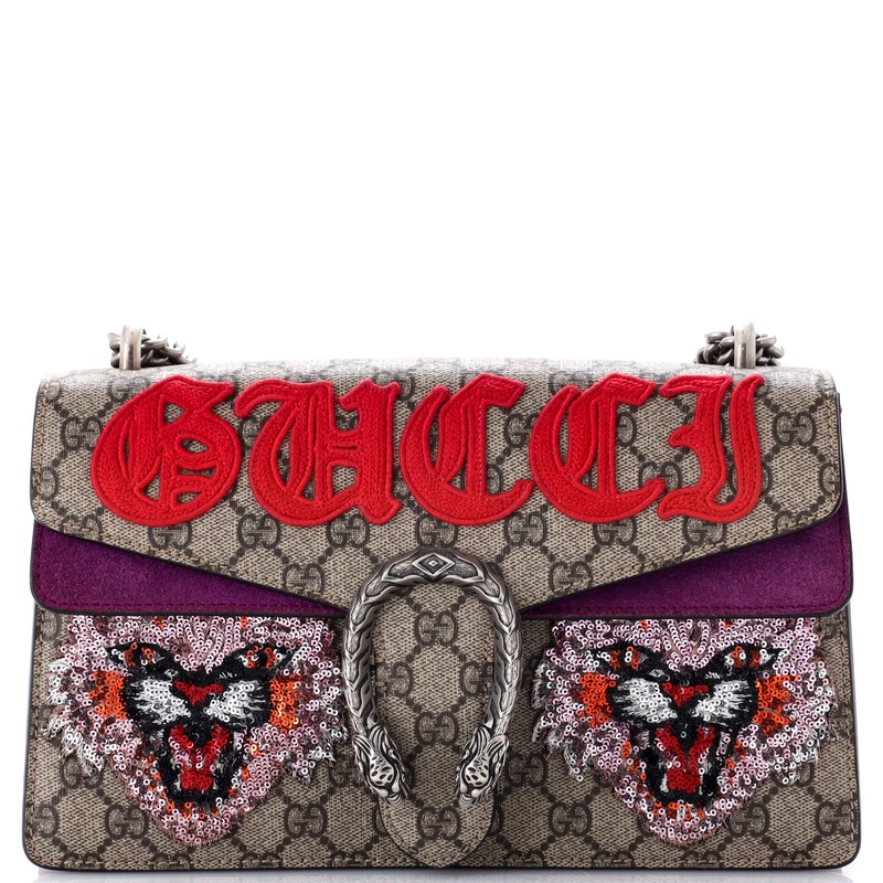 Dionysus Bag Embroidered GG Coated Canvas Small