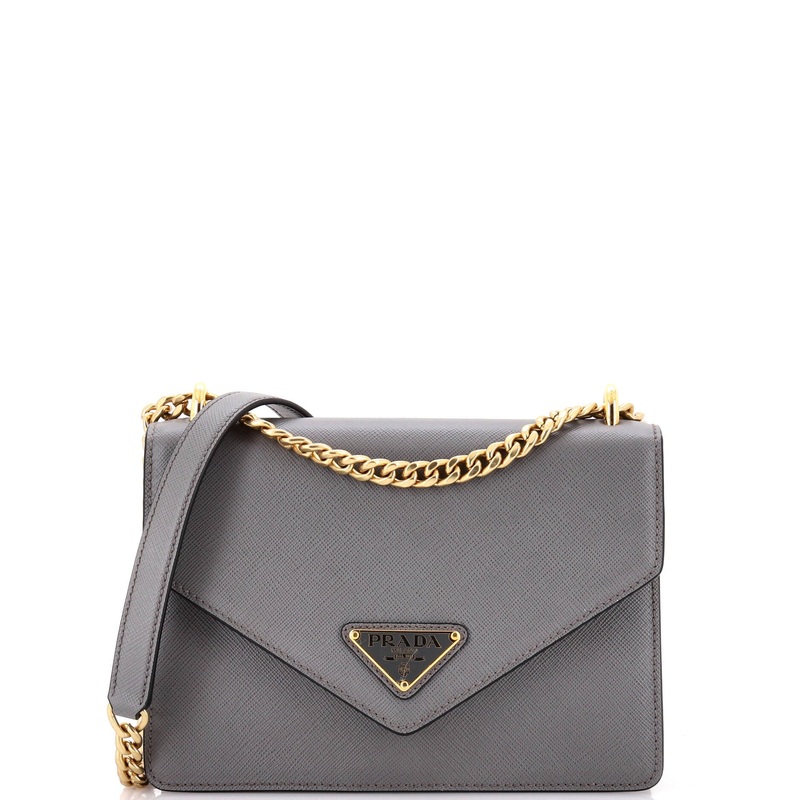 Envelope Flap Chain Shoulder bag Saffiano Leather Small