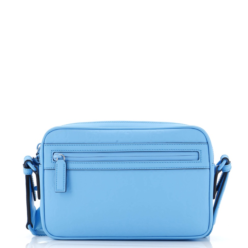 Front Zip Crossbody Bag GG Rubber Effect Leather Small