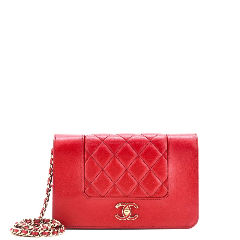 Mademoiselle Vintage Wallet on Chain Quilted Sheepskin